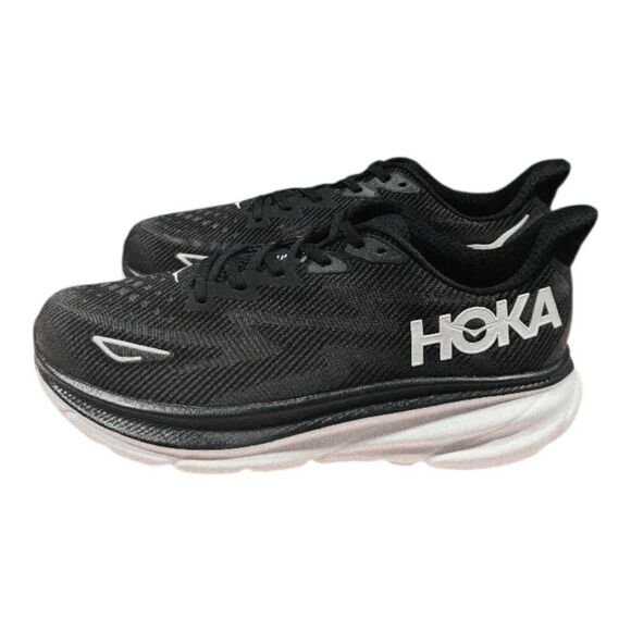 HOKA ONE ONE Clifton 9 \'Black White\' Running Shoes Size W11/M9 main image 11